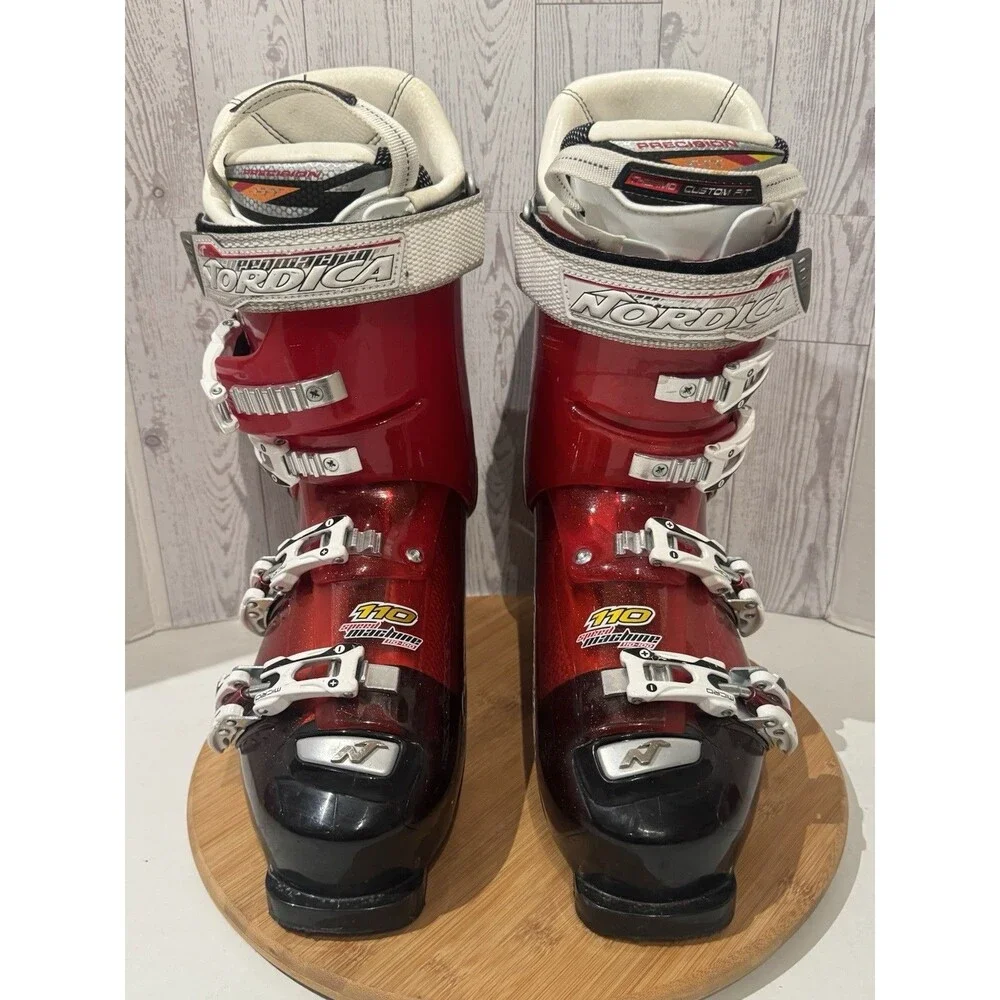 Nordica Ski Boots Red Speedmachine 110 Men's size 27.0/9 Snowboard Ski